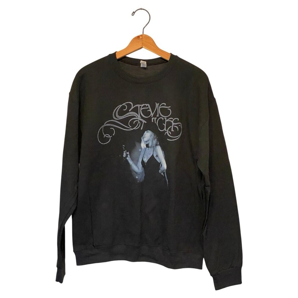 Stevie Nicks Black Sweatshirt Men's M Music Band Tour Concert Jerzees Nublend